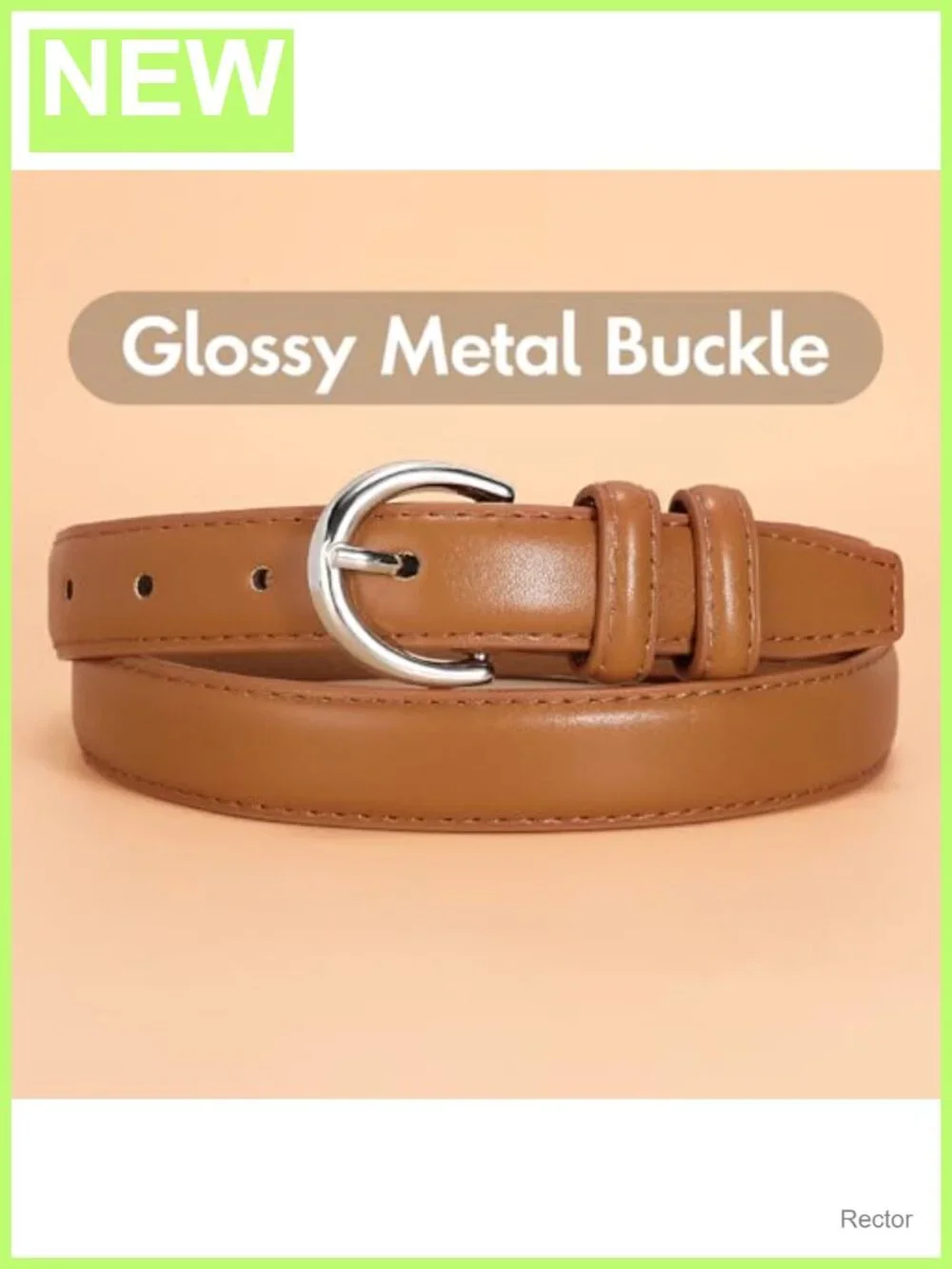 Women's Faux Leather Skinny Belt with Single Prong Buckle for Jeans, Pants,